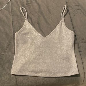 Silver sparkly crop top